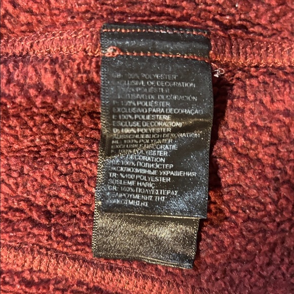 The North Face Jacket Womens Medium Burgundy Sweater Fleece FullZip Stand Collar - Picture 4 of 7